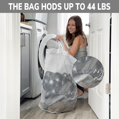 75L Laundry Hamper with Wheels 2-Pack, Wash Bags, Pink