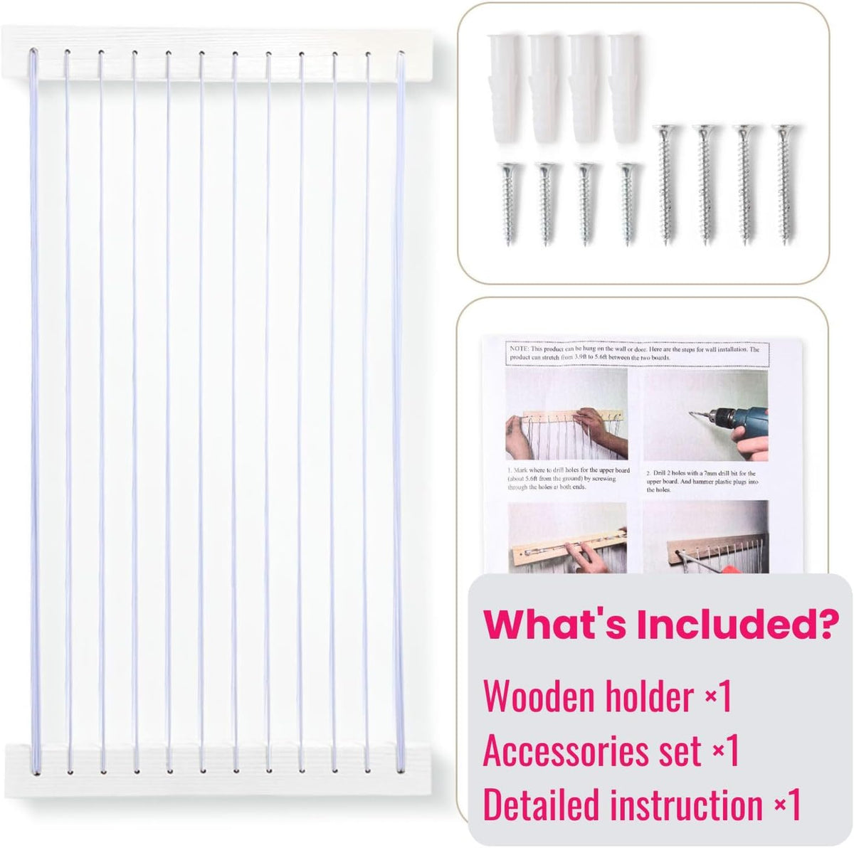 Stuffed Animal Storage 2 Pack Wooden Soft Toy Storage for Kids Room，Wall Mount Door Hanging Stuffed Animal Toy Organizer Shelf for Nursery Play Room-White