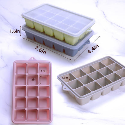 2 Tbsp. Silicone Freezer Molds - Perfect for Storing Garlic, Herbs, Ginger, Pesto, Tomato Paste, Lemon Juice, Purees and More - Silicone Food Freezer Tray (Multicolor)