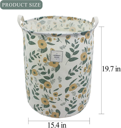 Cute Laundry Basket, Kids Baby Hamper Toy Storage Bin, Purple Floral