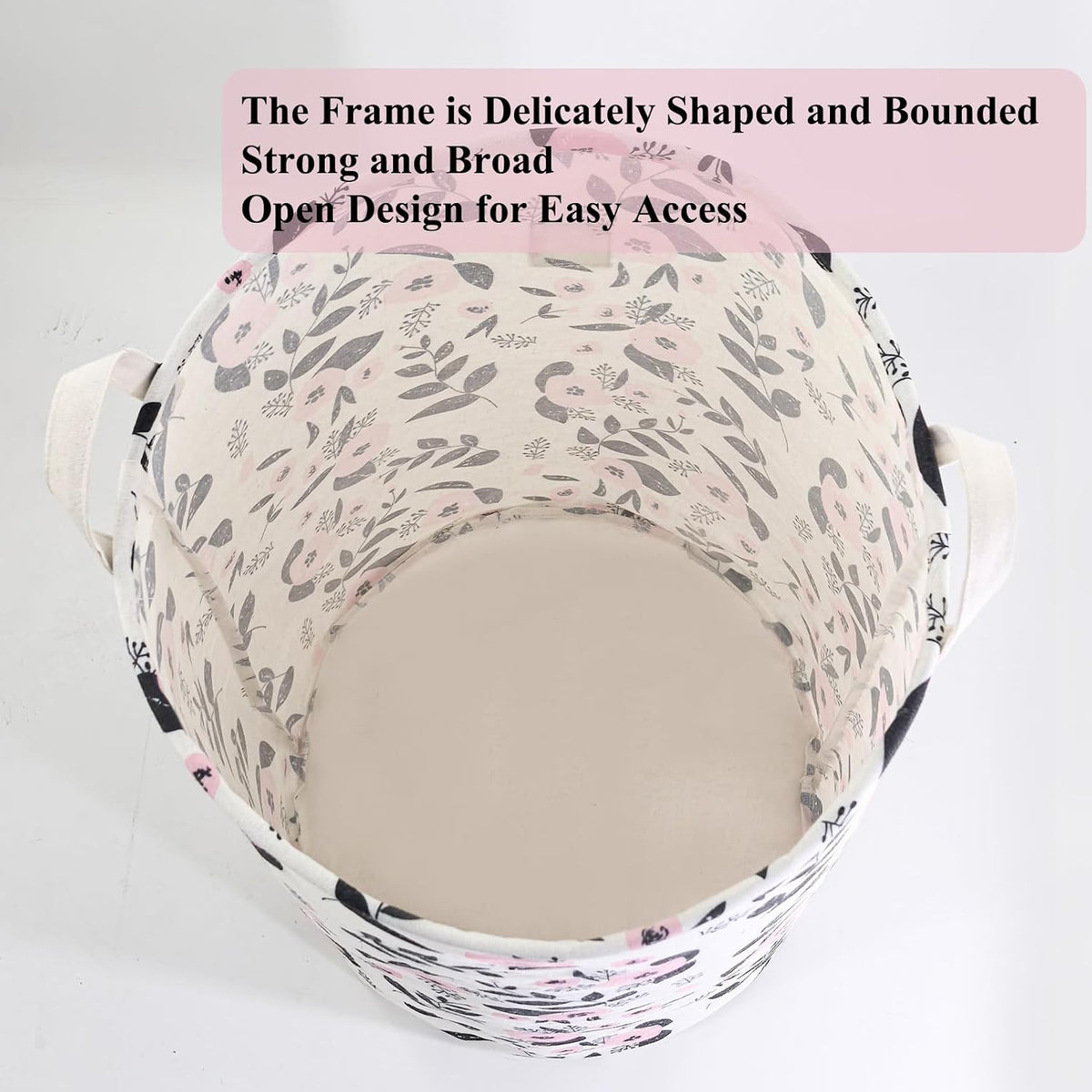 Cute Laundry Basket, Kids Baby Hamper Toy Storage Bin, Purple Floral