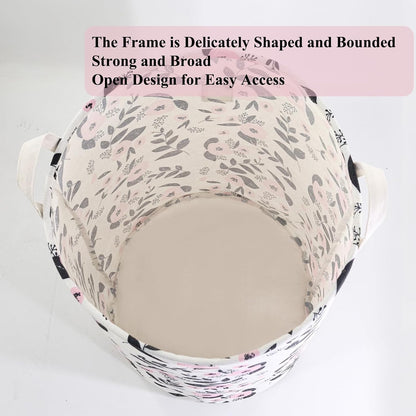 Cute Laundry Basket, Kids Baby Hamper Toy Storage Bin, Purple Floral