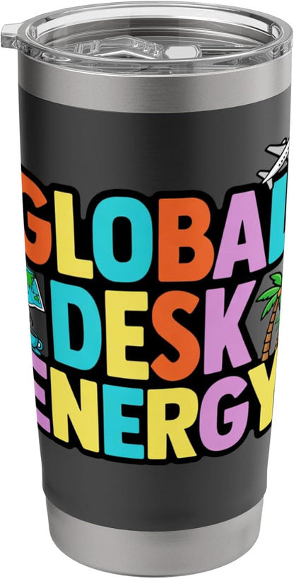 Global Desk Energy Travel Work Lifestyle Design Stainless Steel Insulated Tumbler
