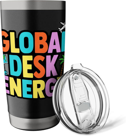 Global Desk Energy Travel Work Lifestyle Design Stainless Steel Insulated Tumbler