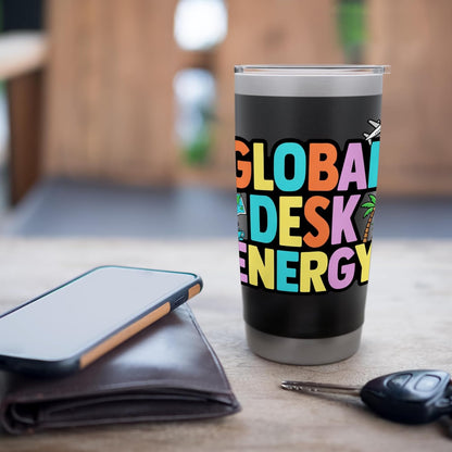 Global Desk Energy Travel Work Lifestyle Design Stainless Steel Insulated Tumbler
