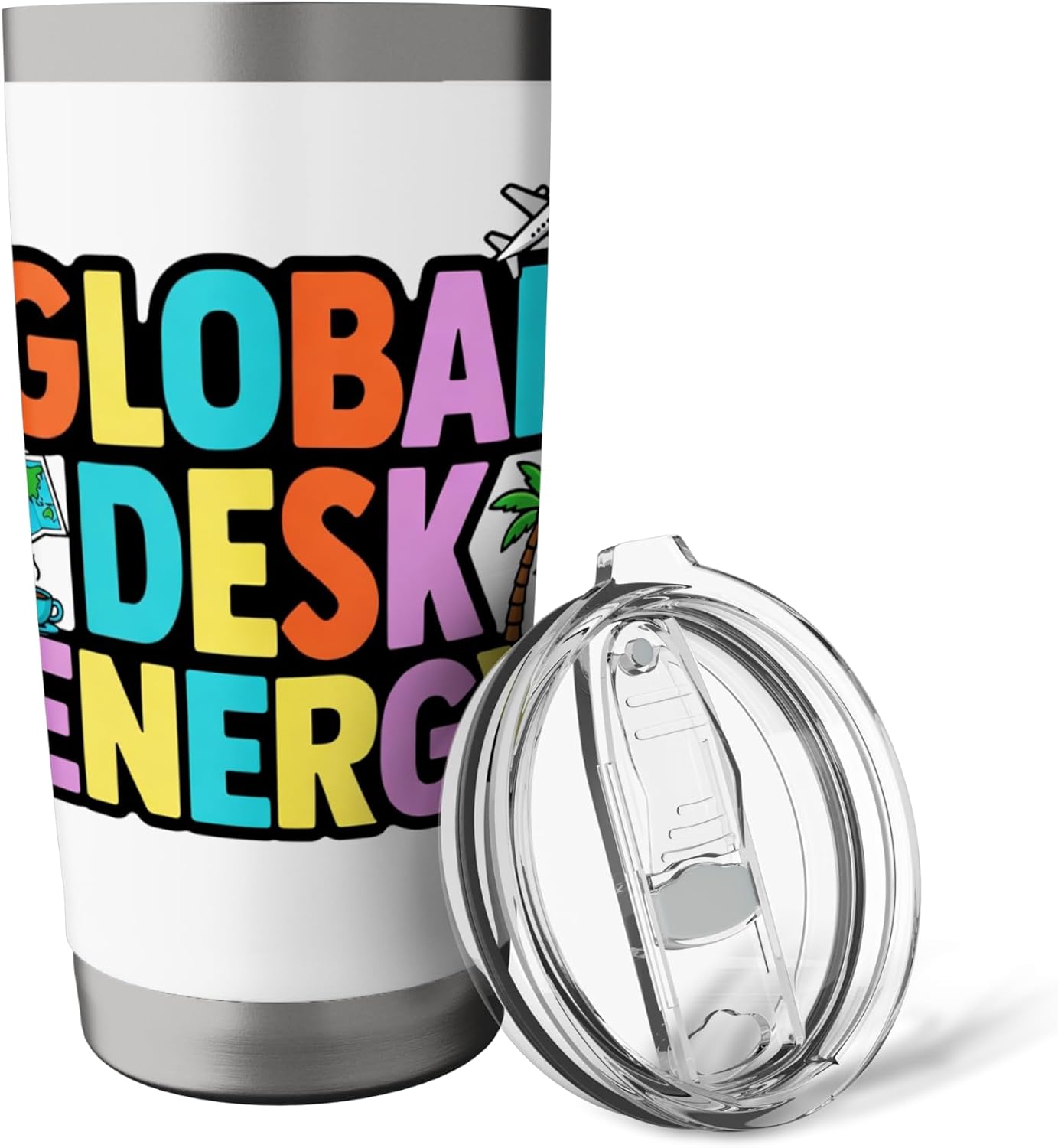 Global Desk Energy Travel Work Lifestyle Design Stainless Steel Insulated Tumbler