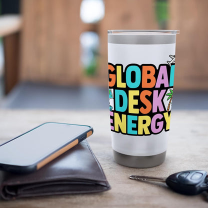 Global Desk Energy Travel Work Lifestyle Design Stainless Steel Insulated Tumbler
