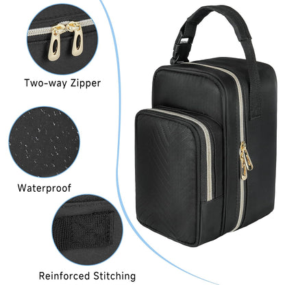 Breastmilk Cooler Travel bag with Ice Pack,Portable Breastmilk Cooler Bag with Buckle Handle,Insulated Breastmilk Storage Bag Cooler,Black