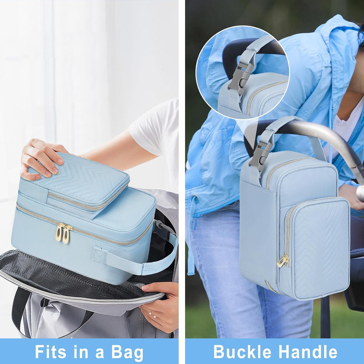 Breastmilk Cooler Travel bag with Ice Pack,Portable Breastmilk Cooler Bag with Buckle Handle,Insulated Breastmilk Storage Bag Cooler,Black