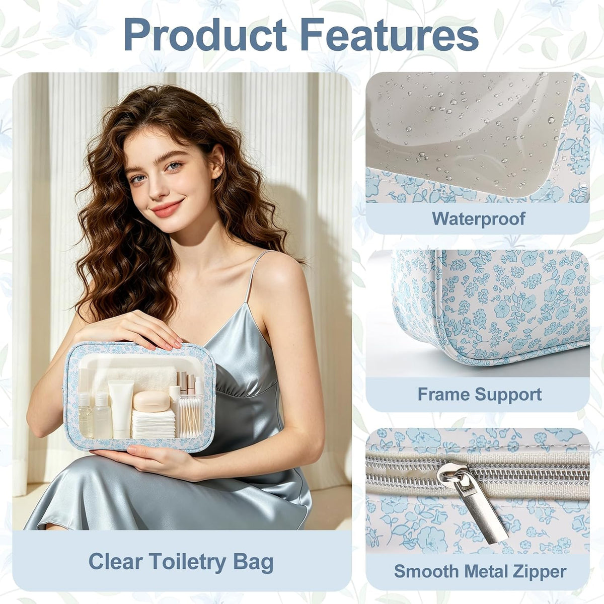 Diaper Bag Organizer Pouch Set, TSA Approved Toiletry Bag, Clear Waterproof Makeup Bag Set, Purse Organizer Pouches,Travel Organizer Bags for Women and Kids
