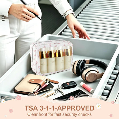 Diaper Bag Organizer Pouch Set, TSA Approved Toiletry Bag, Clear Waterproof Makeup Bag Set, Purse Organizer Pouches,Travel Organizer Bags for Women and Kids