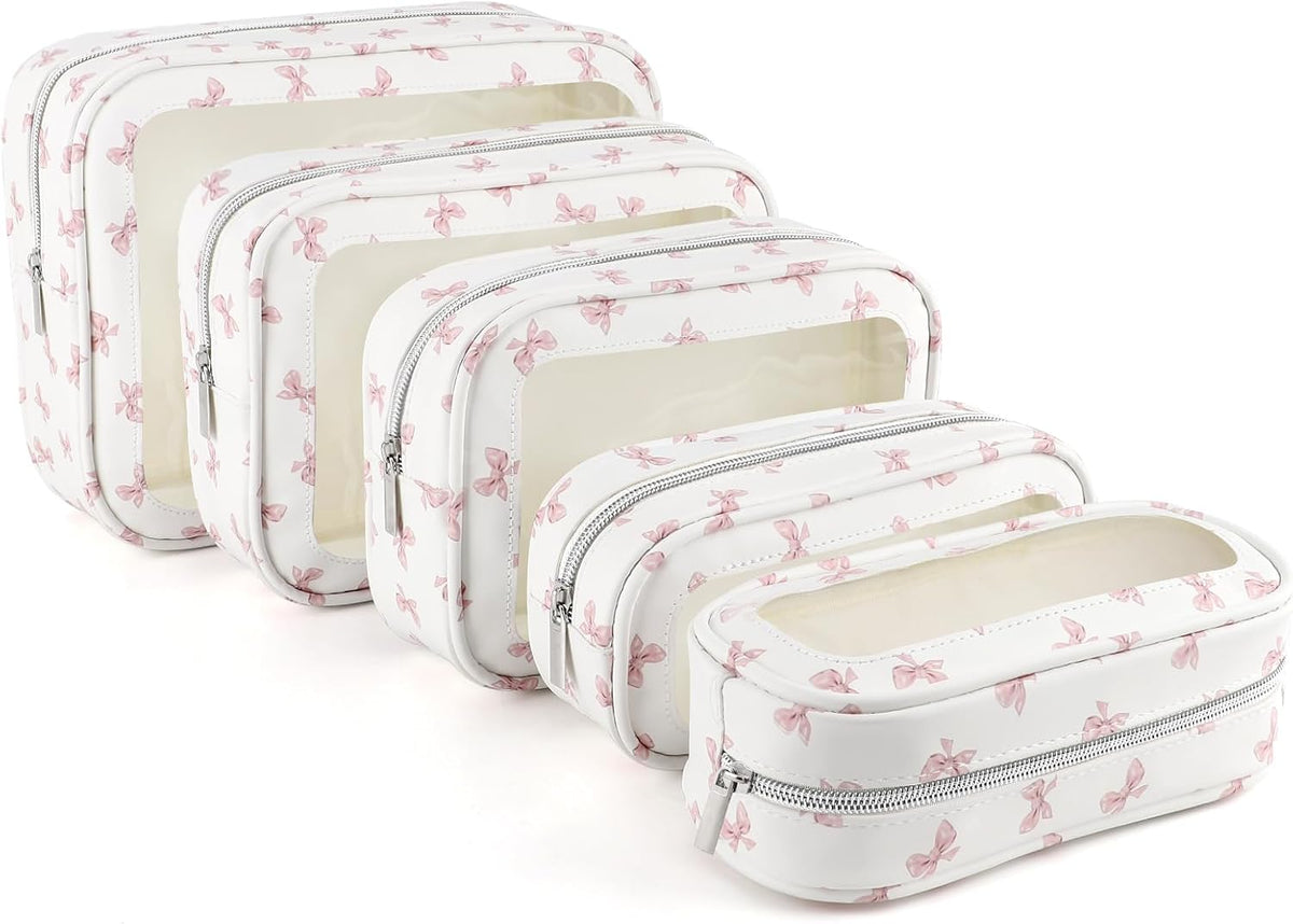 Diaper Bag Organizer Pouch Set, TSA Approved Toiletry Bag, Clear Waterproof Makeup Bag Set, Purse Organizer Pouches,Travel Organizer Bags for Women and Kids