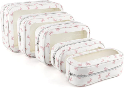 Diaper Bag Organizer Pouch Set, TSA Approved Toiletry Bag, Clear Waterproof Makeup Bag Set, Purse Organizer Pouches,Travel Organizer Bags for Women and Kids