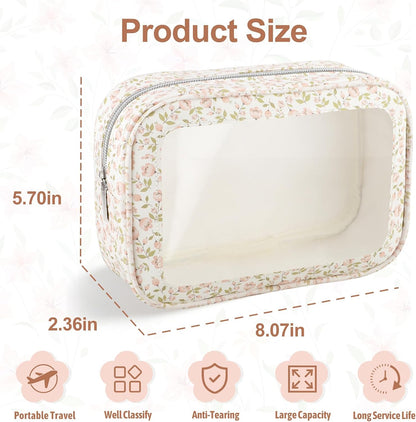 Diaper Bag Organizer Pouch Set, TSA Approved Toiletry Bag, Clear Waterproof Makeup Bag Set, Purse Organizer Pouches,Travel Organizer Bags for Women and Kids