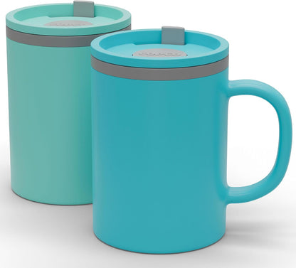 Iconic Desk Mug 16 Oz - Green/Hunter Green, Set of 2