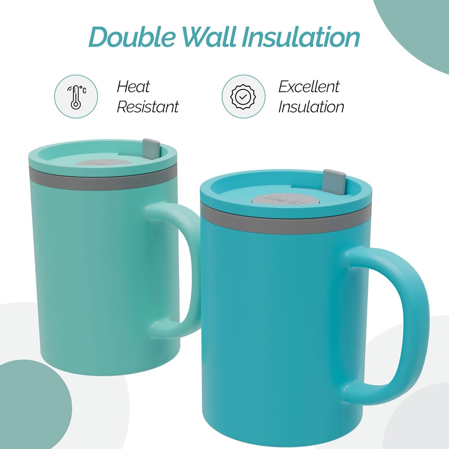 Iconic Desk Mug 16 Oz - Green/Hunter Green, Set of 2