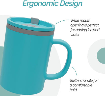 Iconic Desk Mug 16 Oz - Green/Hunter Green, Set of 2