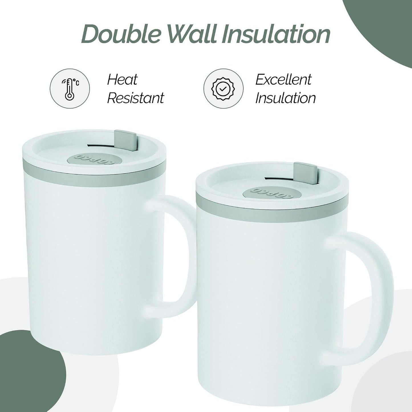 Iconic Desk Mug 16 Oz - Green/Hunter Green, Set of 2