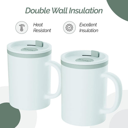 Iconic Desk Mug 16 Oz - Green/Hunter Green, Set of 2