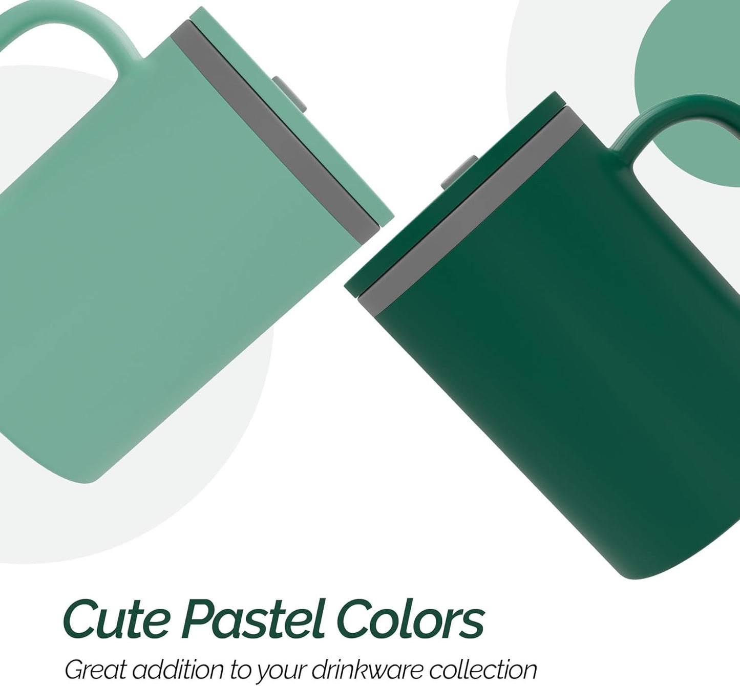 Iconic Desk Mug 16 Oz - Green/Hunter Green, Set of 2