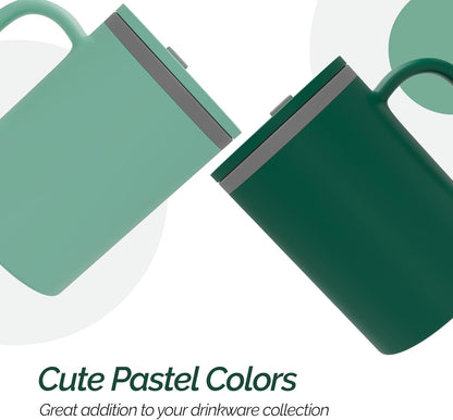 Iconic Desk Mug 16 Oz - Green/Hunter Green, Set of 2