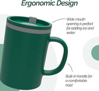 Iconic Desk Mug 16 Oz - Green/Hunter Green, Set of 2