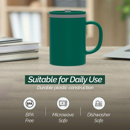 Iconic Desk Mug 16 Oz - Green/Hunter Green, Set of 2