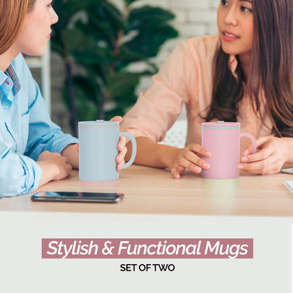 Iconic Desk Mug 16 Oz - Green/Hunter Green, Set of 2