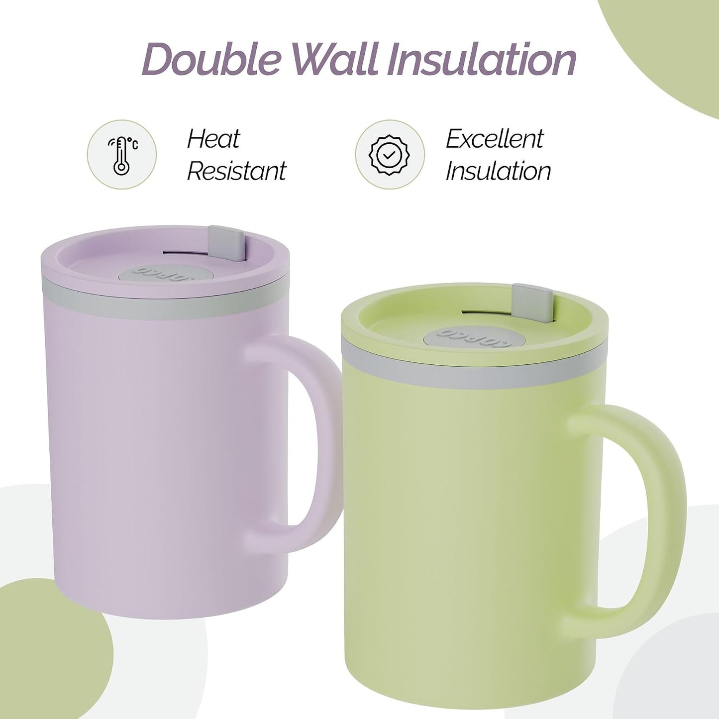 Iconic Desk Mug 16 Oz - Green/Hunter Green, Set of 2