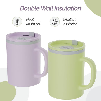 Iconic Desk Mug 16 Oz - Green/Hunter Green, Set of 2