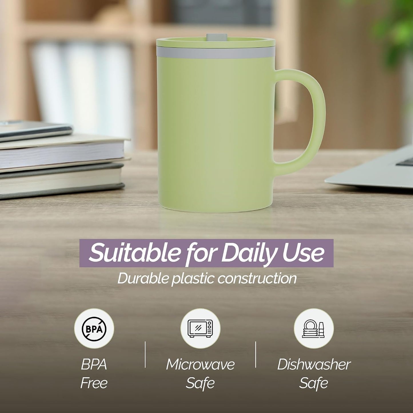 Iconic Desk Mug 16 Oz - Green/Hunter Green, Set of 2