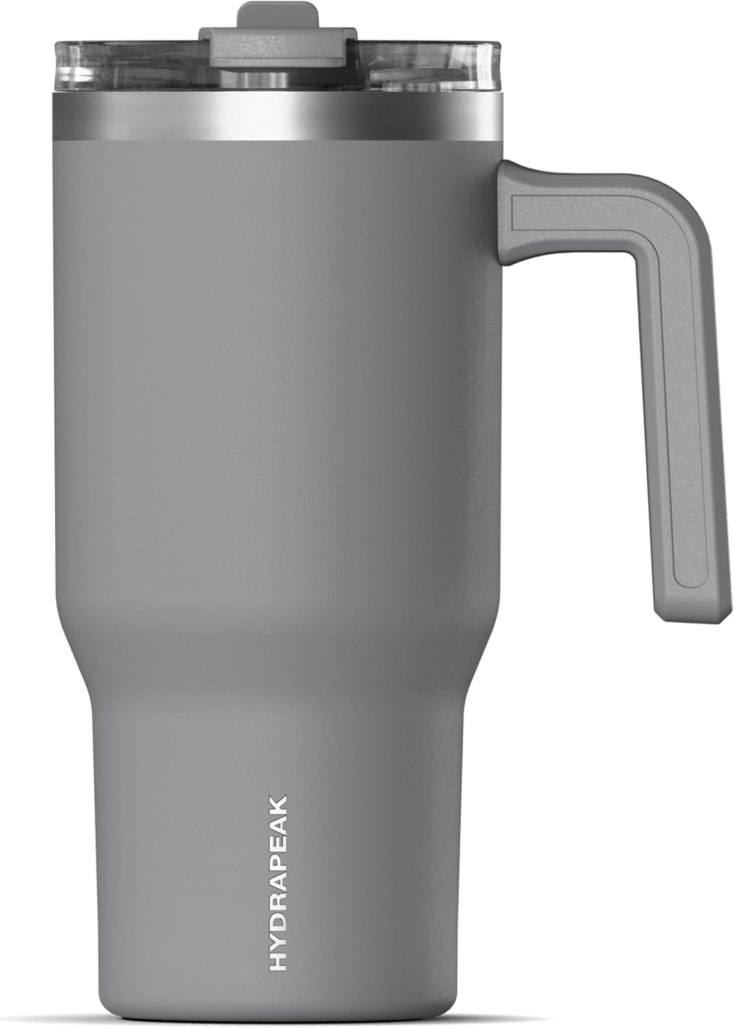 Voyager 25oz Insulated Tumbler with Handle & 2-in-1 Sip & Straw Lid, Everyday Stainless Steel, Travel, Cupholder Friendly Reusable Water Bottle for Work, Office, School & Commuting (Grey)