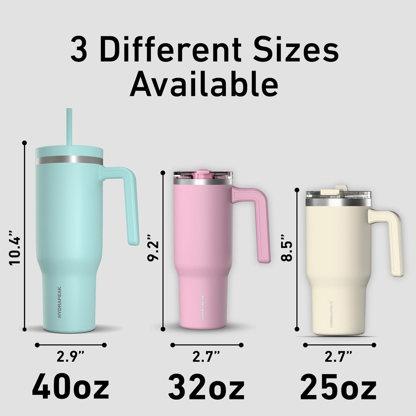 Voyager 25oz Insulated Tumbler with Handle & 2-in-1 Sip & Straw Lid, Everyday Stainless Steel, Travel, Cupholder Friendly Reusable Water Bottle for Work, Office, School & Commuting (Grey)