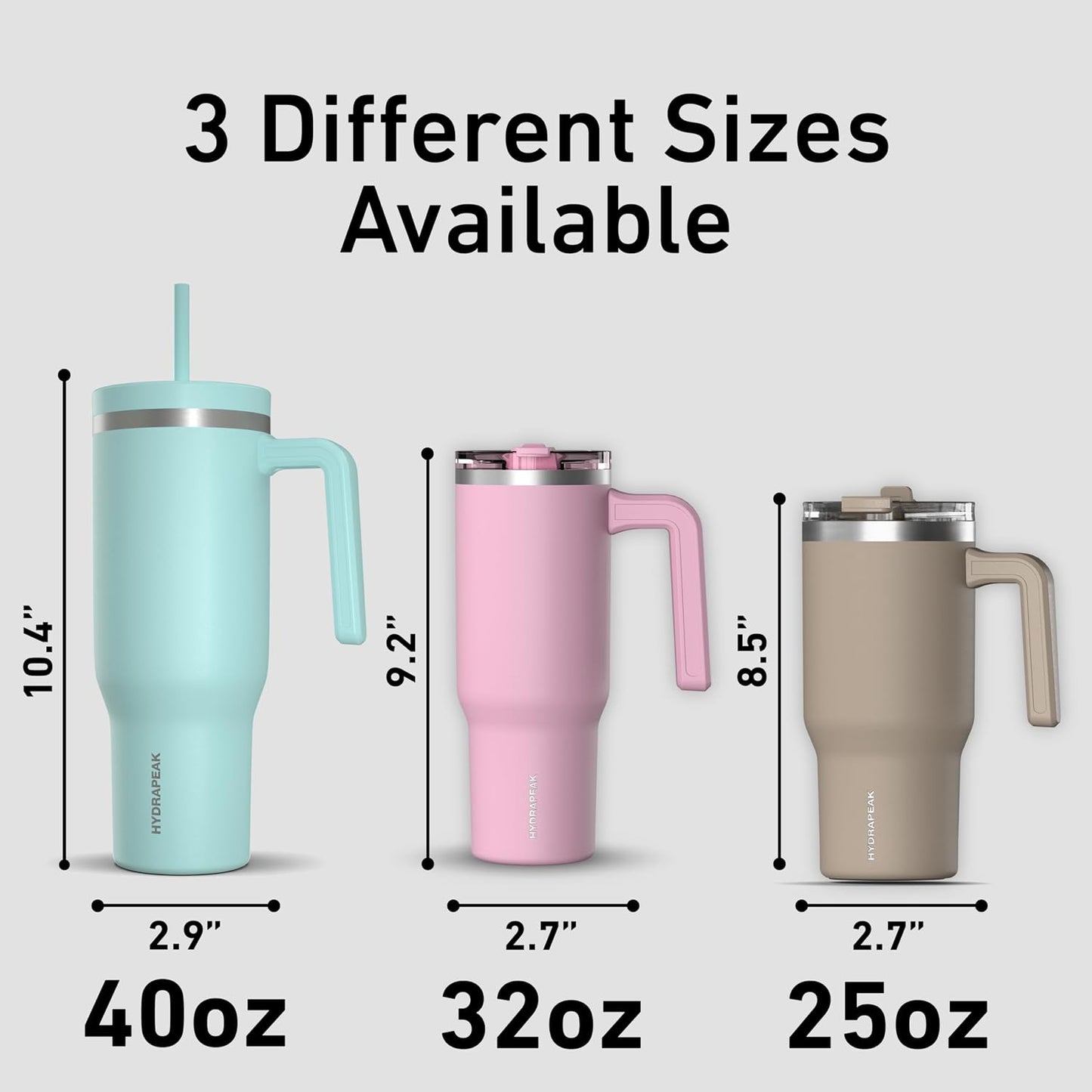 Voyager 25oz Insulated Tumbler with Handle & 2-in-1 Sip & Straw Lid, Everyday Stainless Steel, Travel, Cupholder Friendly Reusable Water Bottle for Work, Office, School & Commuting (Grey)