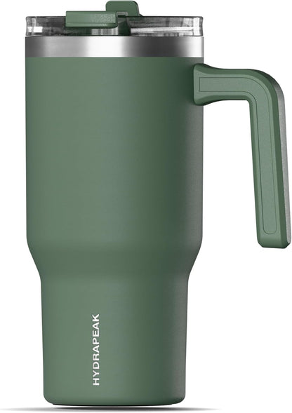 Voyager 25oz Insulated Tumbler with Handle & 2-in-1 Sip & Straw Lid, Everyday Stainless Steel, Travel, Cupholder Friendly Reusable Water Bottle for Work, Office, School & Commuting (Grey)