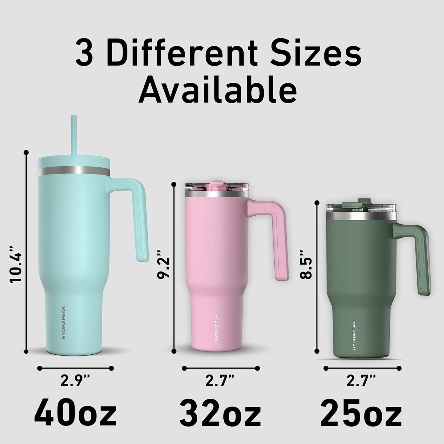 Voyager 25oz Insulated Tumbler with Handle & 2-in-1 Sip & Straw Lid, Everyday Stainless Steel, Travel, Cupholder Friendly Reusable Water Bottle for Work, Office, School & Commuting (Grey)