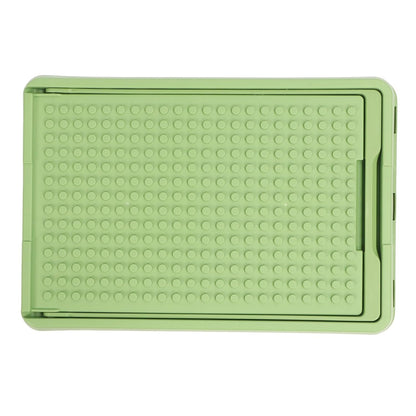 Toy Storage Organizer Bin, Rolling with Lid and Wheels, Foldable PP Material for Kids Building Blocks Books Clothes (Green)