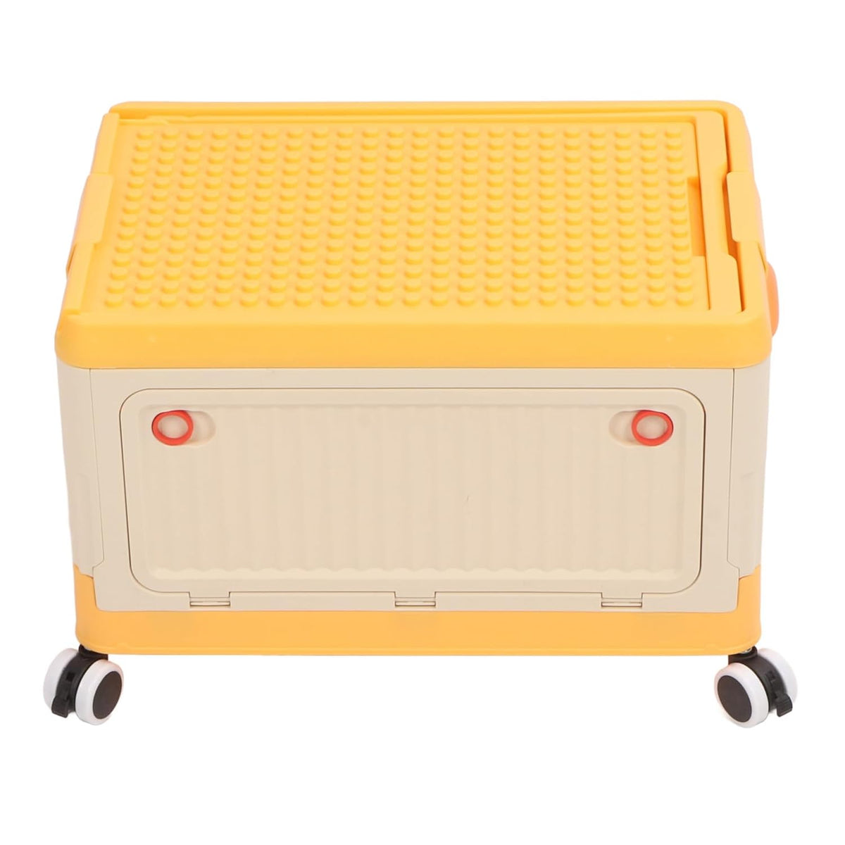 Toy Storage Organizer Bin, Rolling with Lid and Wheels, Foldable PP Material for Kids Building Blocks Books Clothes (Green)