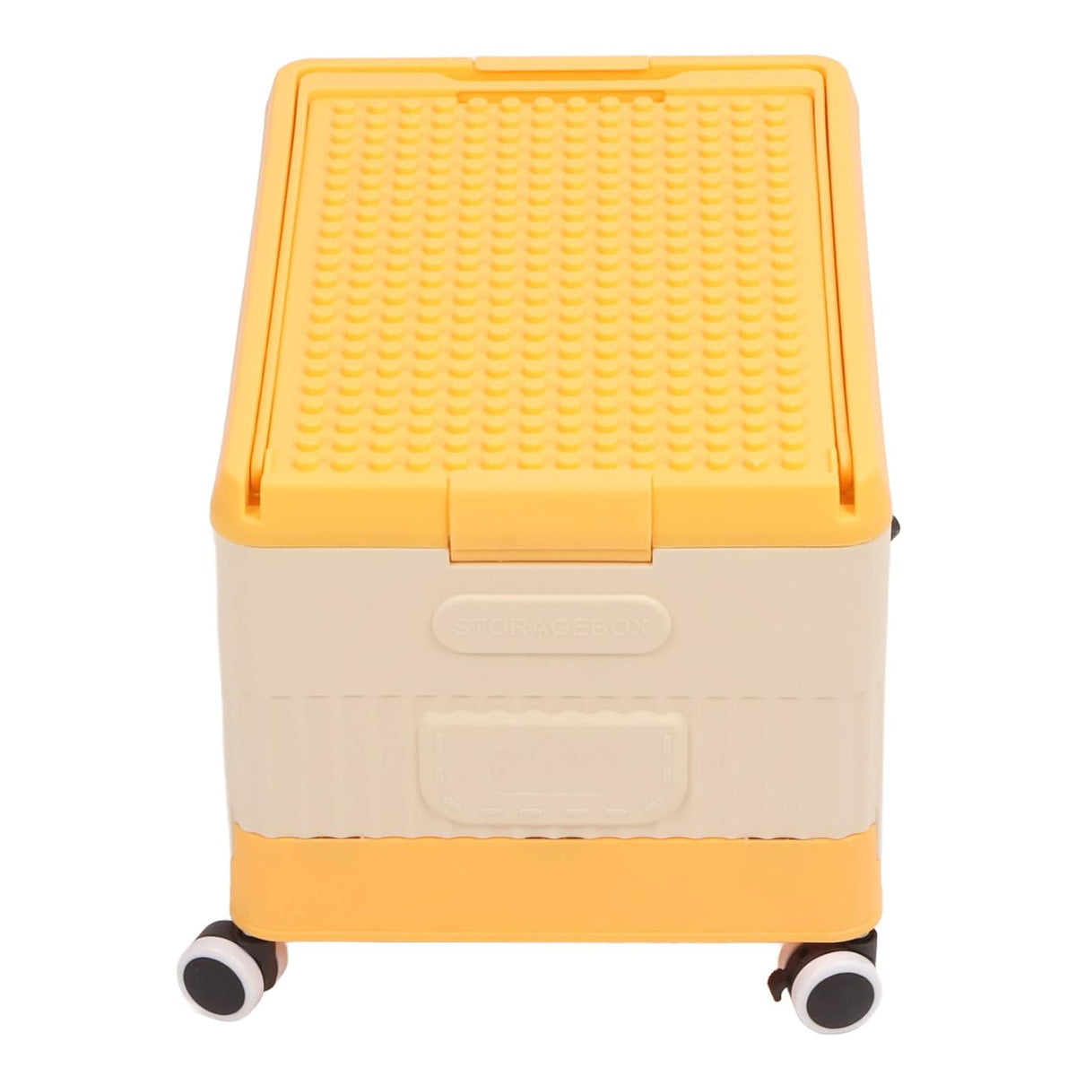 Toy Storage Organizer Bin, Rolling with Lid and Wheels, Foldable PP Material for Kids Building Blocks Books Clothes (Green)