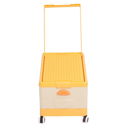 Toy Storage Organizer Bin, Rolling with Lid and Wheels, Foldable PP Material for Kids Building Blocks Books Clothes (Green)
