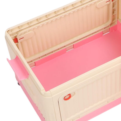 Toy Storage Organizer Bin, Rolling with Lid and Wheels, Foldable PP Material for Kids Building Blocks Books Clothes (Green)