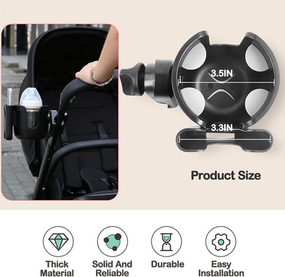 Stroller Cup Holder with Phone Holder, Baby's Feeding Bottle Holder,Bike Cup Holder, Upgraded Universal Cup Holder, 2-in-1 Cup Phone Holder for Stroller, Bike, Wheelchair, Walker, Scooter
