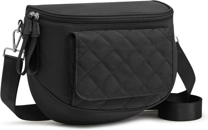 Small Diaper Bag with Portable Changing Pad Nylon Crossbody Purse Bum Bags with Wipe Pocket Women
