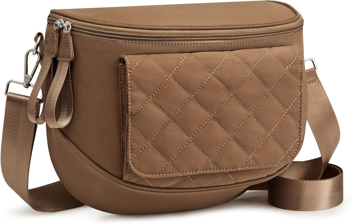 Small Diaper Bag with Portable Changing Pad Nylon Crossbody Purse Bum Bags with Wipe Pocket Women