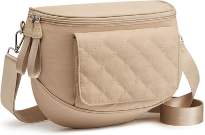 Small Diaper Bag with Portable Changing Pad Nylon Crossbody Purse Bum Bags with Wipe Pocket Women