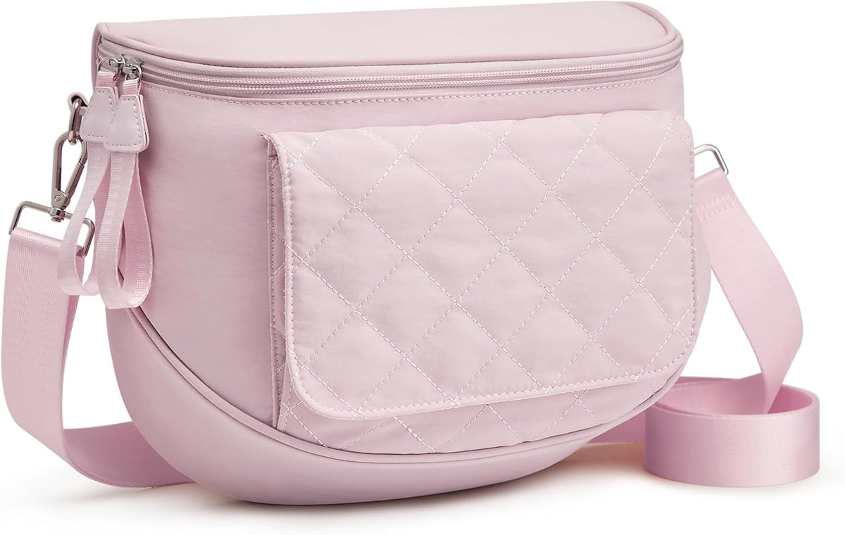 Small Diaper Bag with Portable Changing Pad Nylon Crossbody Purse Bum Bags with Wipe Pocket Women