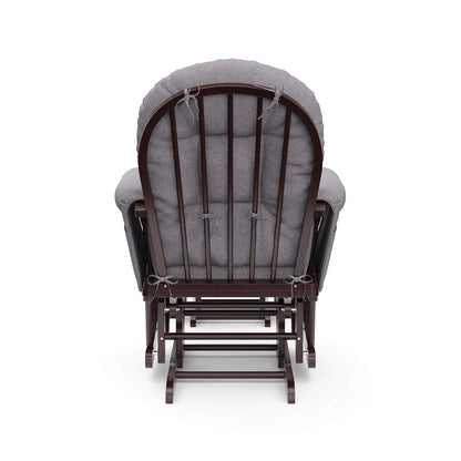 Premium Hoop Glider & Ottoman, Espresso/Gray Swirl - Colors A