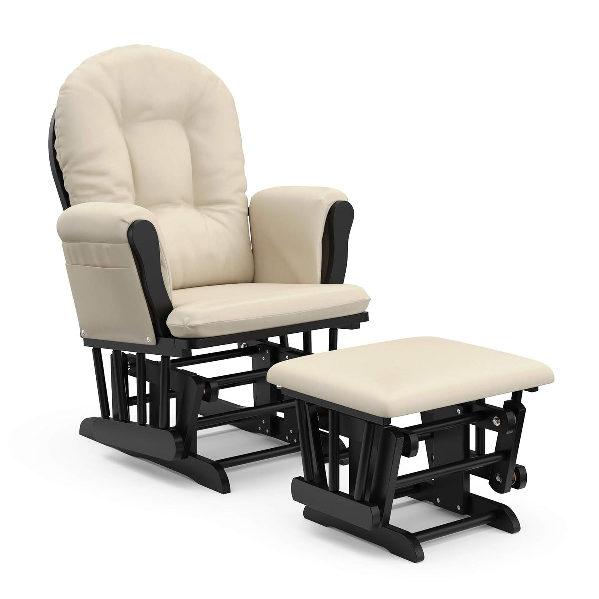 Premium Hoop Glider & Ottoman, Espresso/Gray Swirl - Colors A