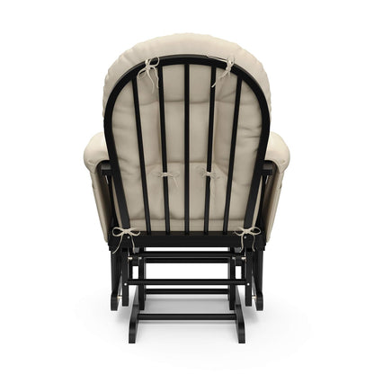 Premium Hoop Glider & Ottoman, Espresso/Gray Swirl - Colors A