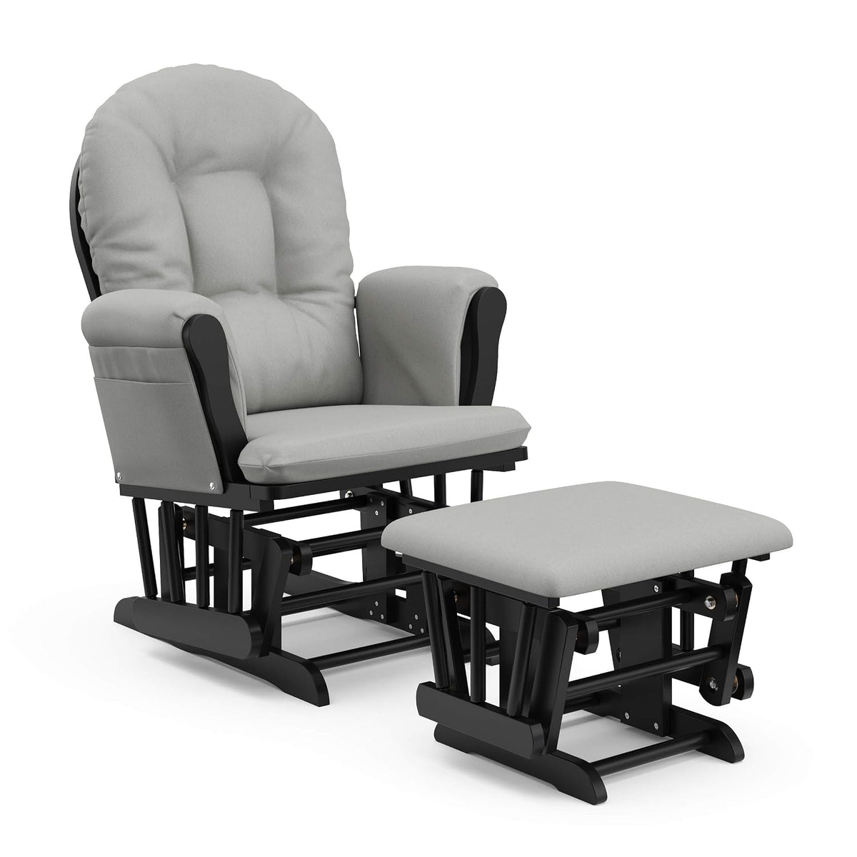 Premium Hoop Glider & Ottoman, Espresso/Gray Swirl - Colors A